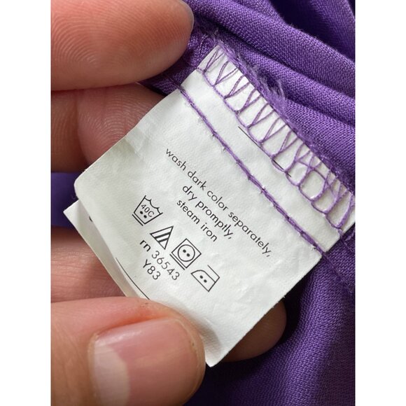 Van Heusen SKU 7587 Mens Purple Long Sleeve Button Down Shirt Size 17.5 - Picture 10 of 11